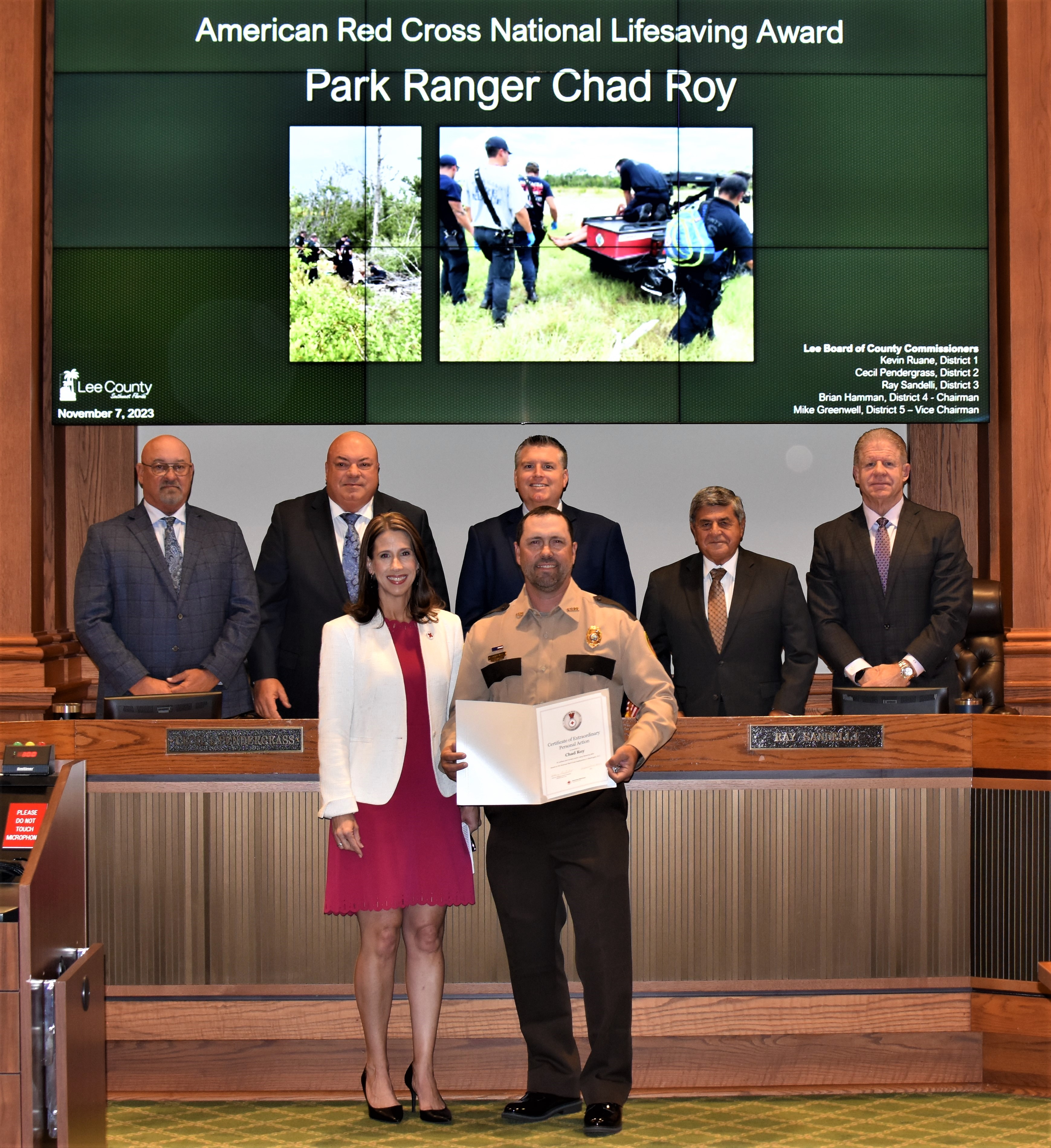 11-07-23 Park Ranger Chad Roy - American Red Cross National Lifesaving Award